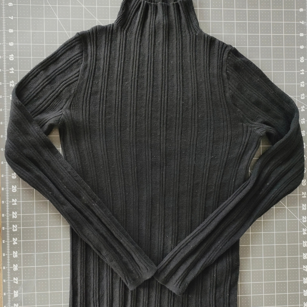 Madewell Ribbed Black Turtleneck Sweater Medium